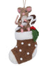 Mixed Wool Mouse On Stocking Decoration