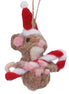 Mouse With Candy Cane Decoration - Mixed Wool