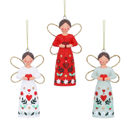 Alpine Resin Angel Decoration – 3 Assorted