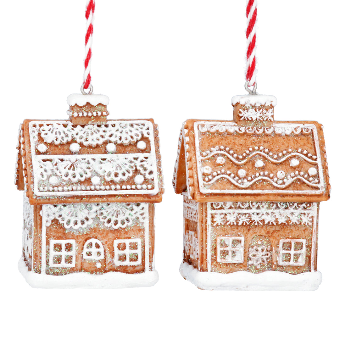 Resin Red White Gingerbread Lace 3D House,