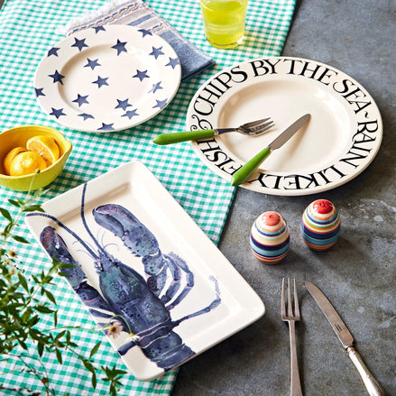 Black Toast Fish & Chips 10 1/2" Plate