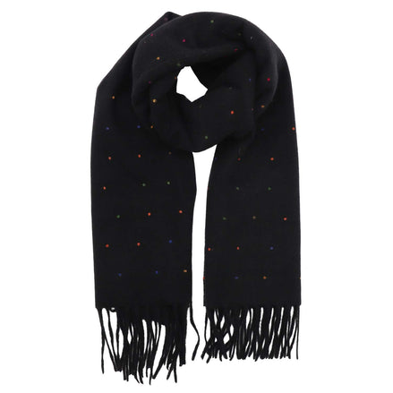 Winter Weight Scarf - Black  Dots