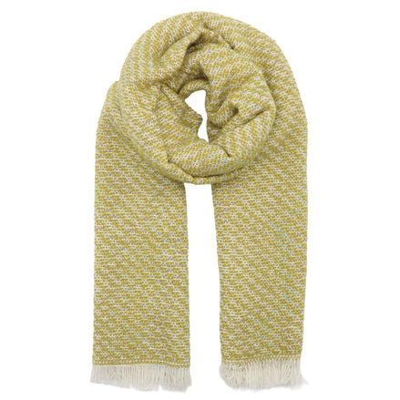 Winter Weight Scarf - Dashed Line Lime Print