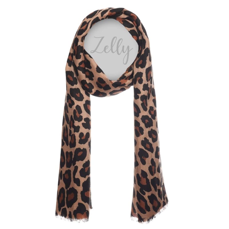 Animal Print Scarf - Brown
