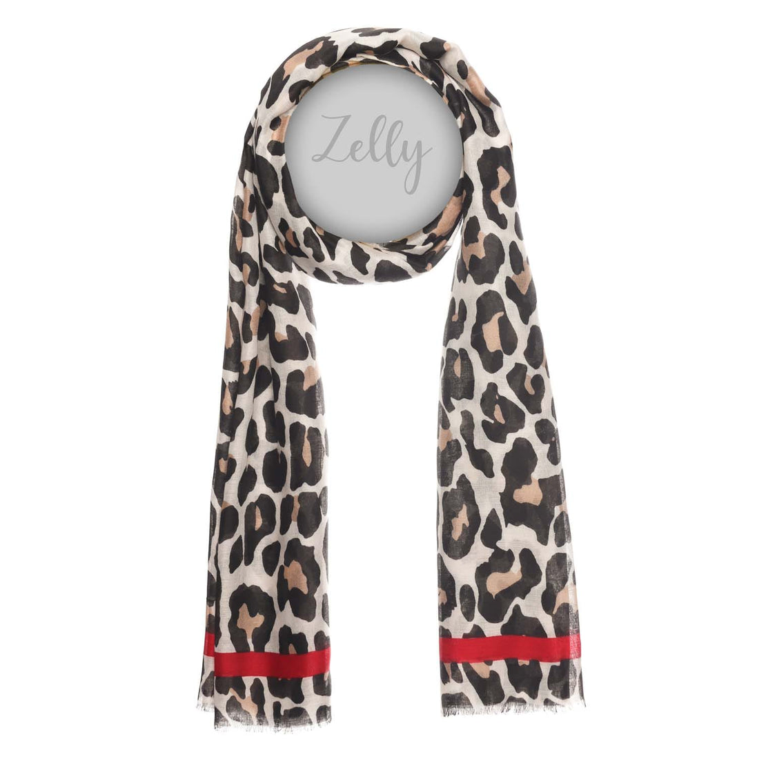 Animal Print Scarf - Border Cream