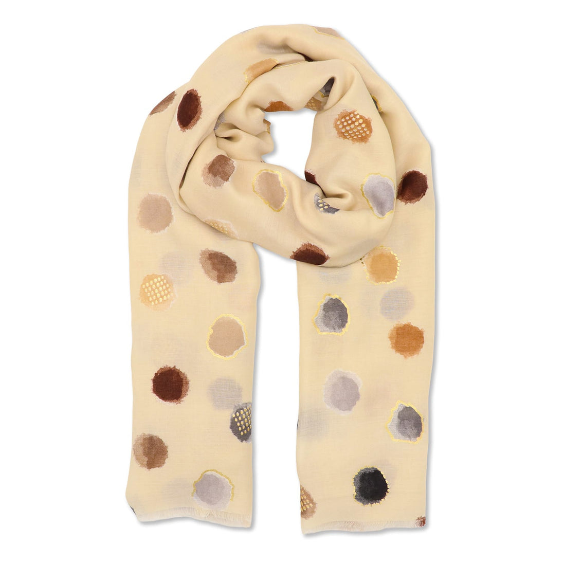 Mid Weight Scarf - Cream Spots