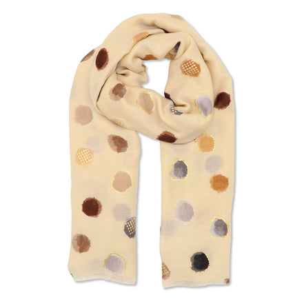 Mid Weight Scarf - Cream Spots