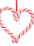 Candy Cane Heart Decoration -  Acrylic