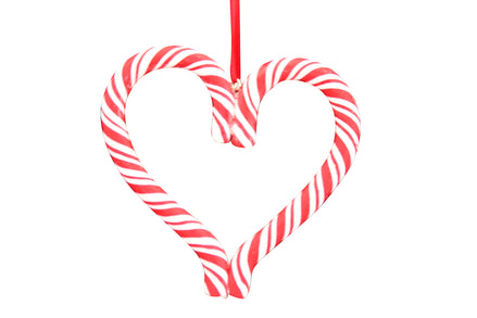 Candy Cane Heart Decoration -  Acrylic