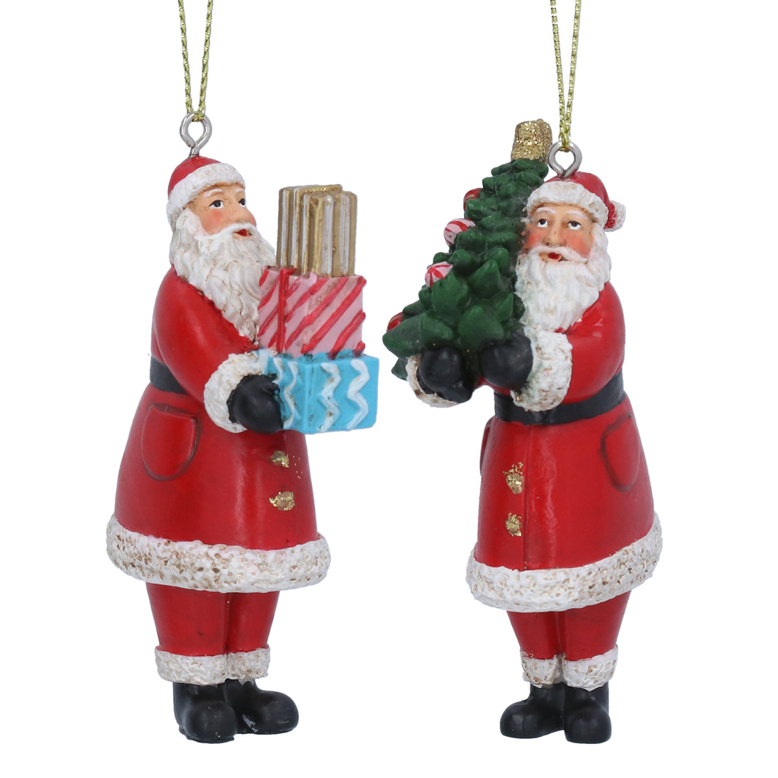 Nostalgia Resin Santa With Presents Tree Decoration