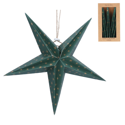 Green Star Paper Decoration with Gold Star Detail