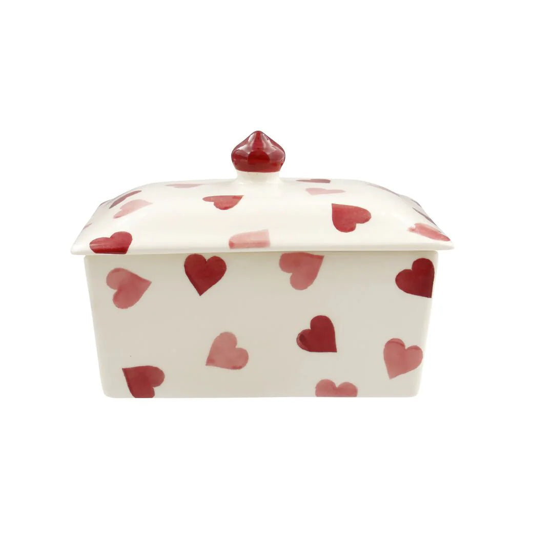 Pink Hearts Small Butter Dish