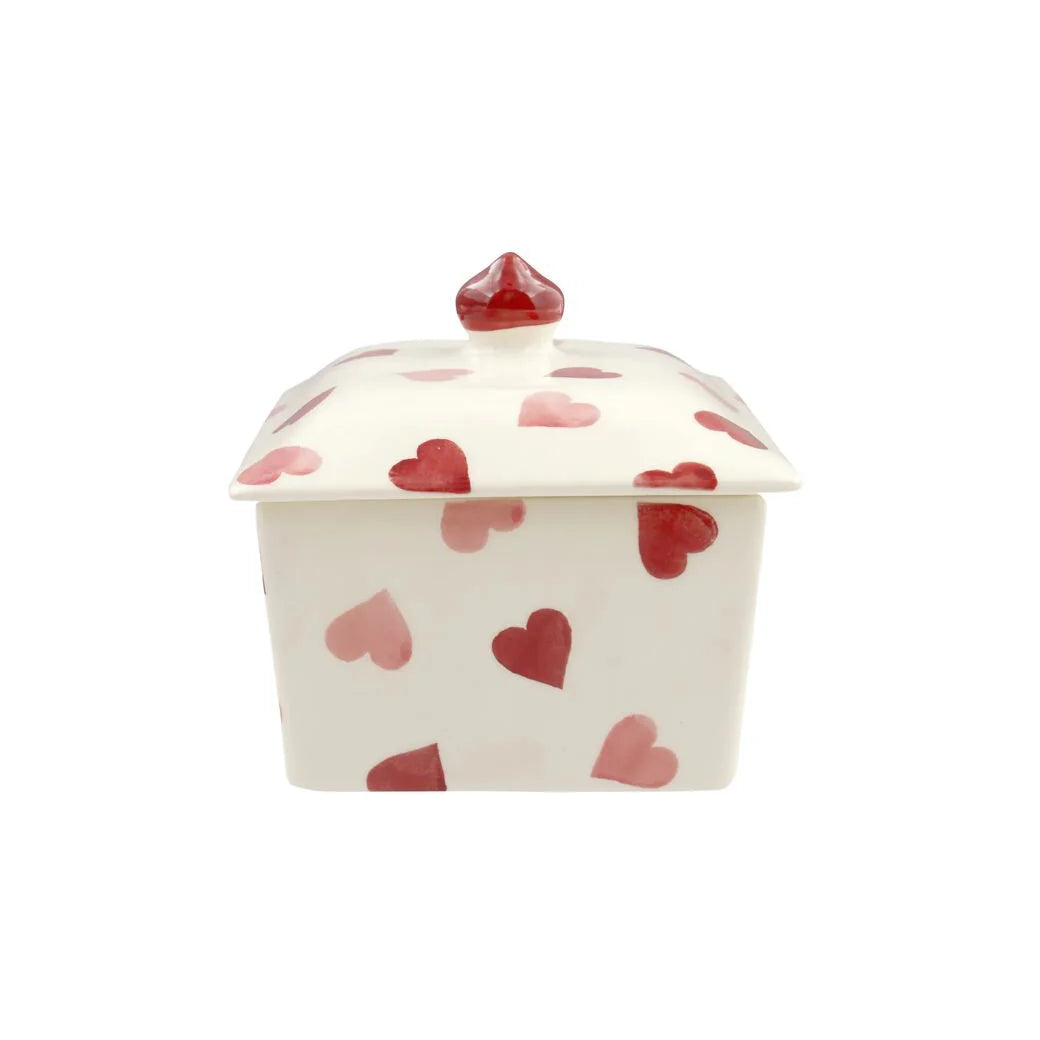 Pink Hearts Small Butter Dish