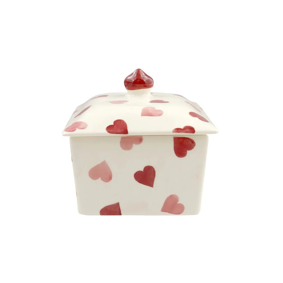 Pink Hearts Small Butter Dish