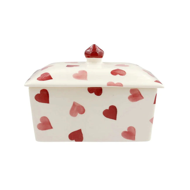 Pink Hearts Small Butter Dish