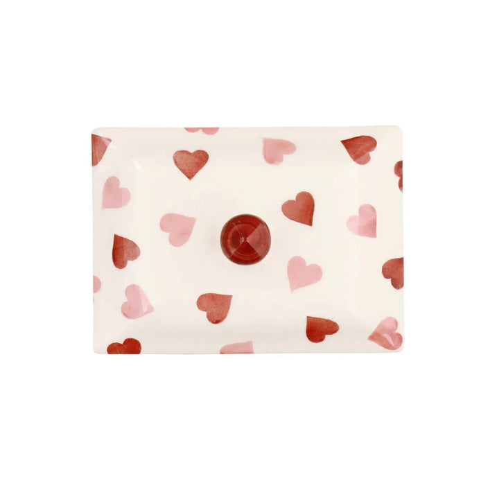 Pink Hearts Small Butter Dish