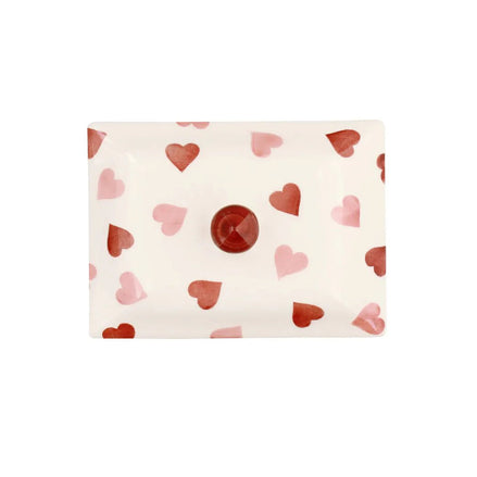 Pink Hearts Small Butter Dish