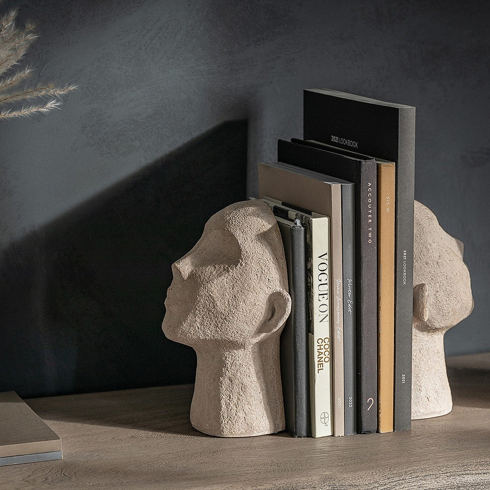 Cream Head Bookends - Set of Two