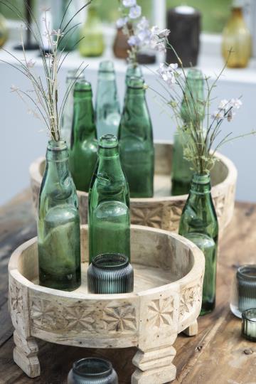 Mango Wood Carved Tray On Feet