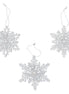 Pale Silver Sparkling Tin Snowflake – 3 Assorted