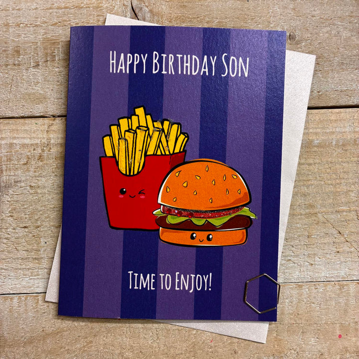 Son Burger &amp; Chips Birthday Card