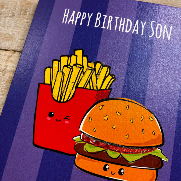 Son Burger &amp; Chips Birthday Card