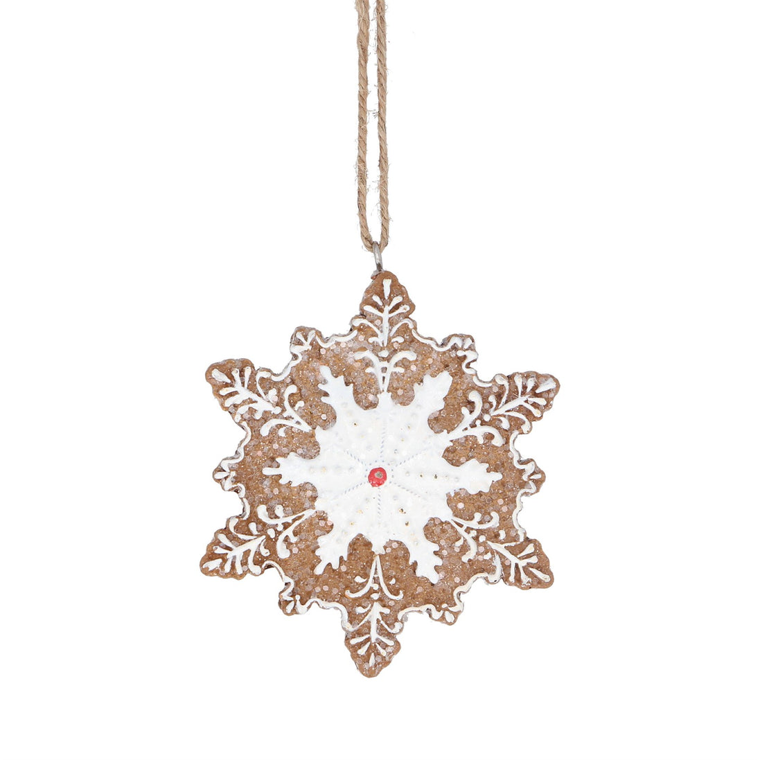 White Iced Gingerbread Snowflake