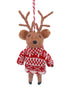 Reindeer With Scandi Dress Hanging Decoration