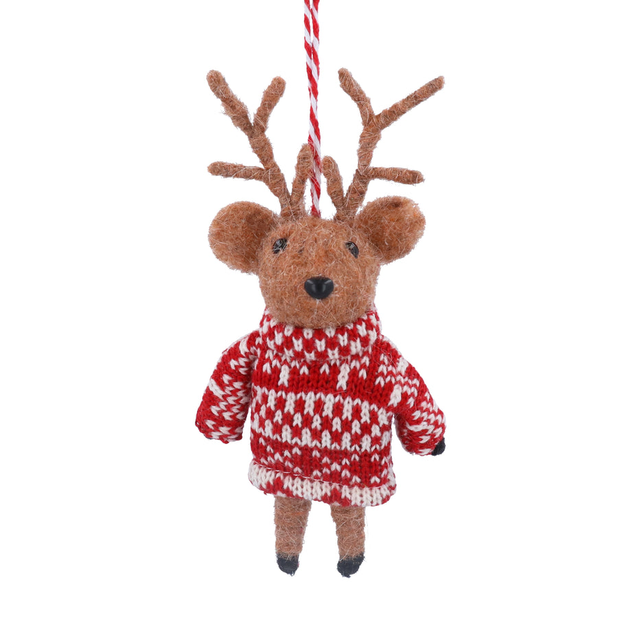 Reindeer With Scandi Dress Hanging Decoration