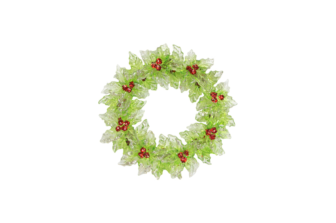Acrylic Holly Wreath Decoration