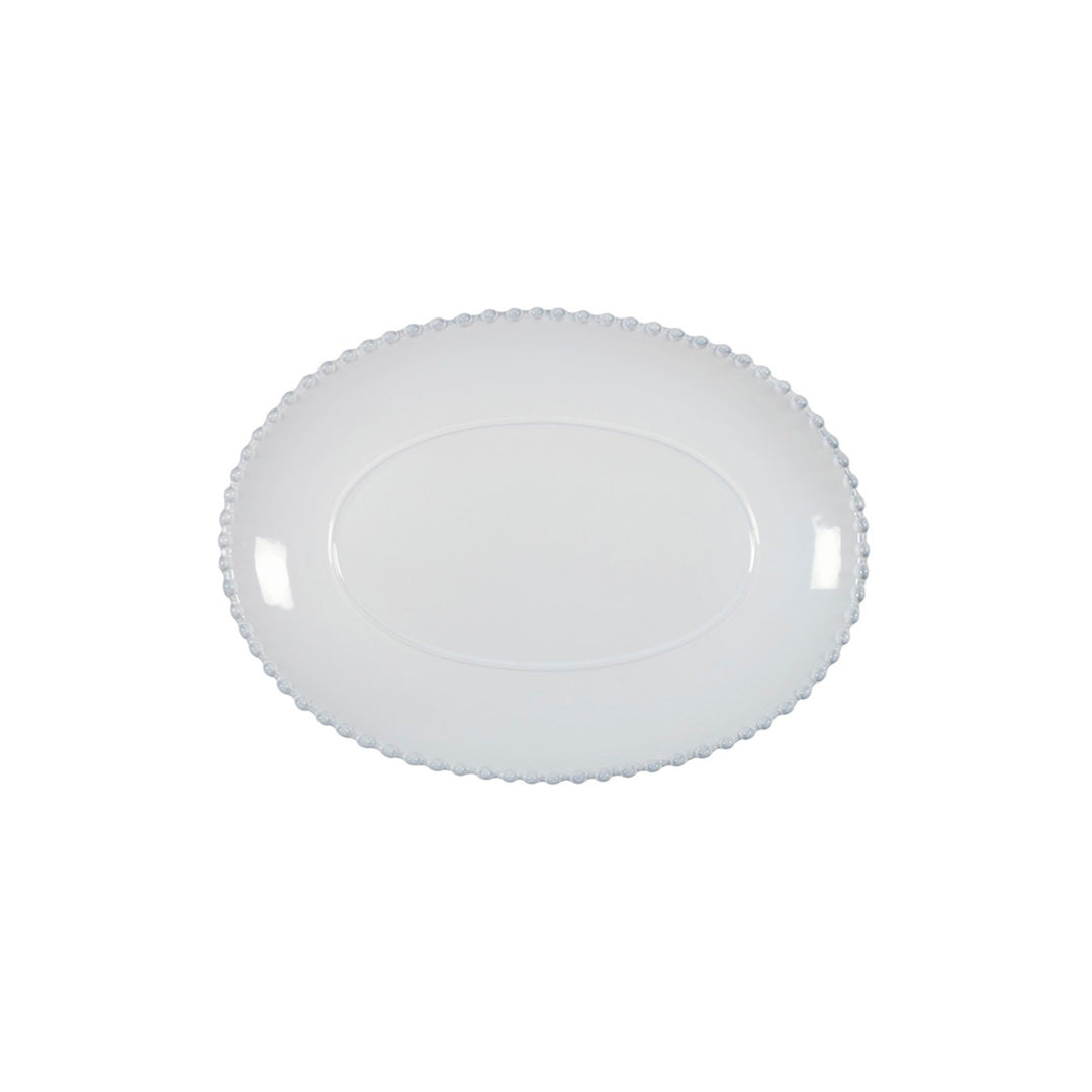 Pearl White Oval Platter 34cm