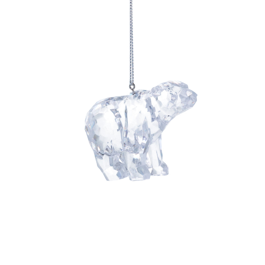 Clear Acrylic Polar Bear Decoration