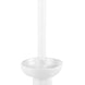 White candle holder with a candle on a white background