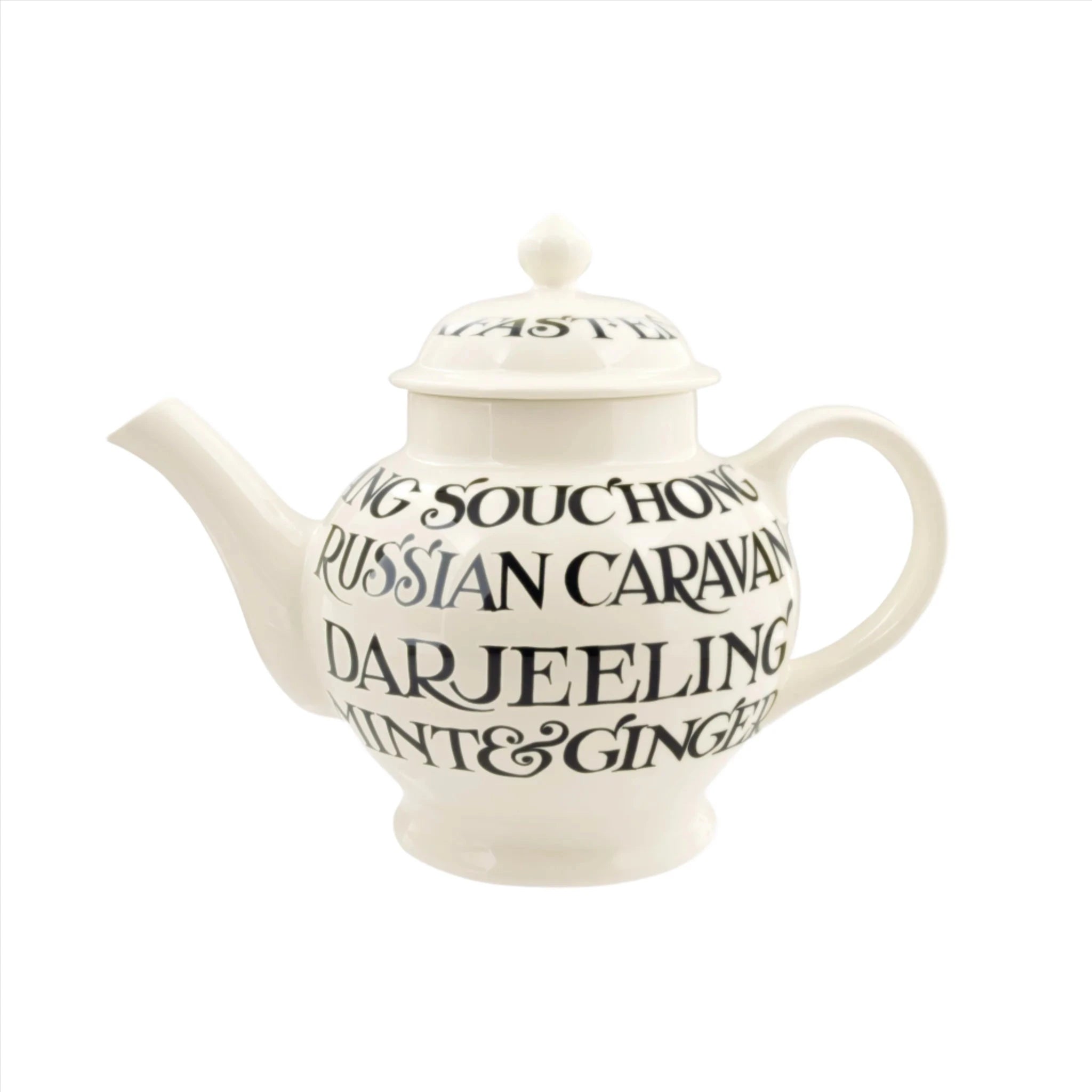 Black Toast All Over 4 Mug Teapot Boxed