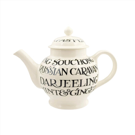 Black Toast All Over 4 Mug Teapot Boxed