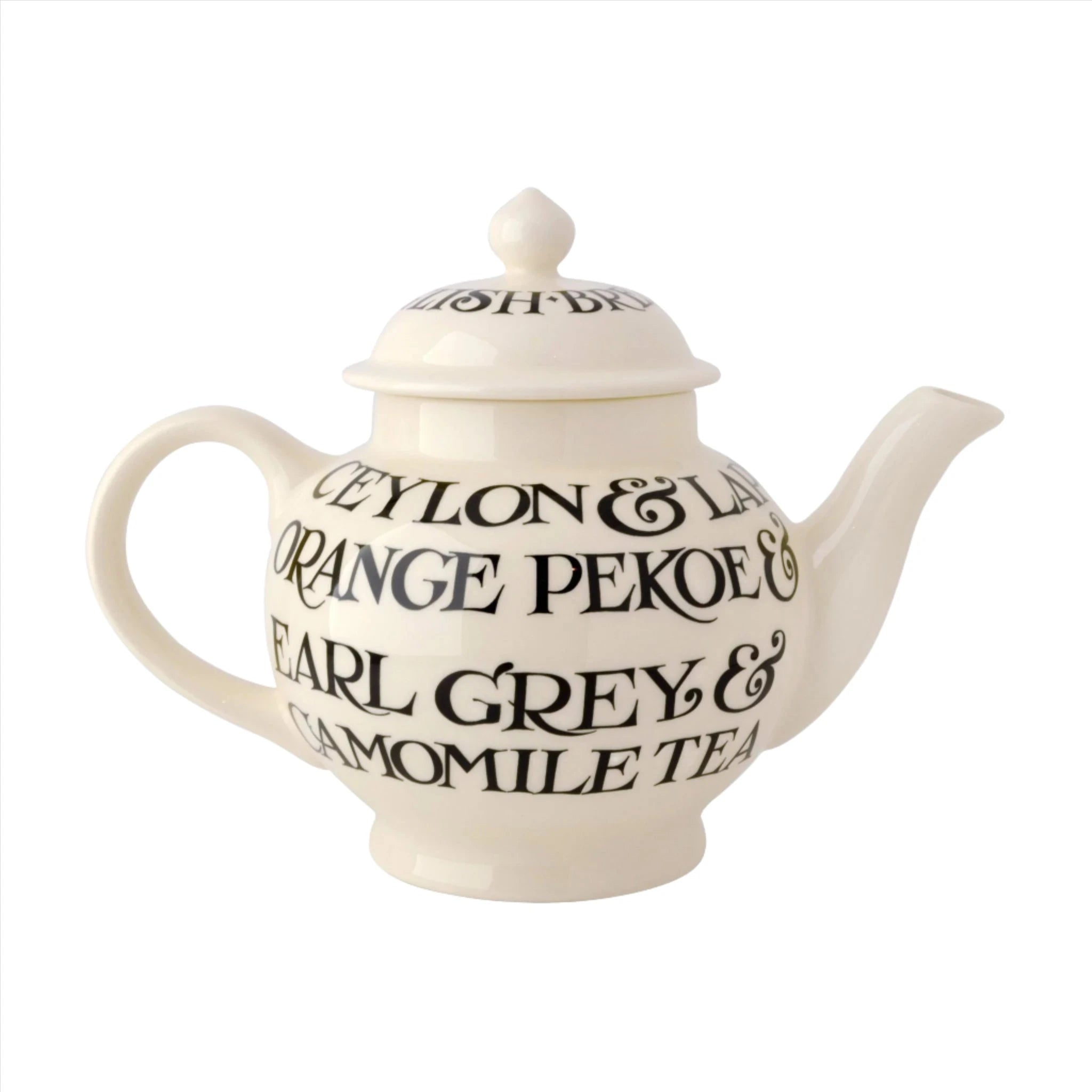 Black Toast All Over 4 Mug Teapot Boxed