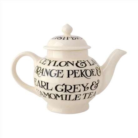 Black Toast All Over 4 Mug Teapot Boxed