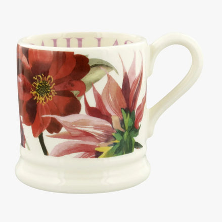 Flowers Red & Pink Dahlia 1/2 Pint Mug
