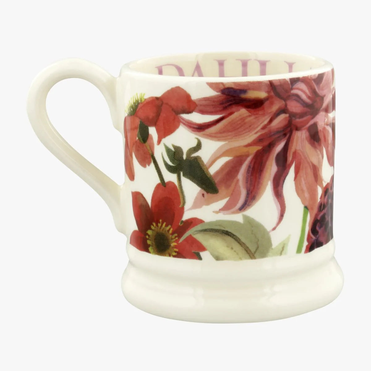 Flowers Red & Pink Dahlia 1/2 Pint Mug