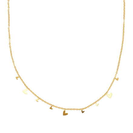 Dainty Sketched Hearts Gold Necklace