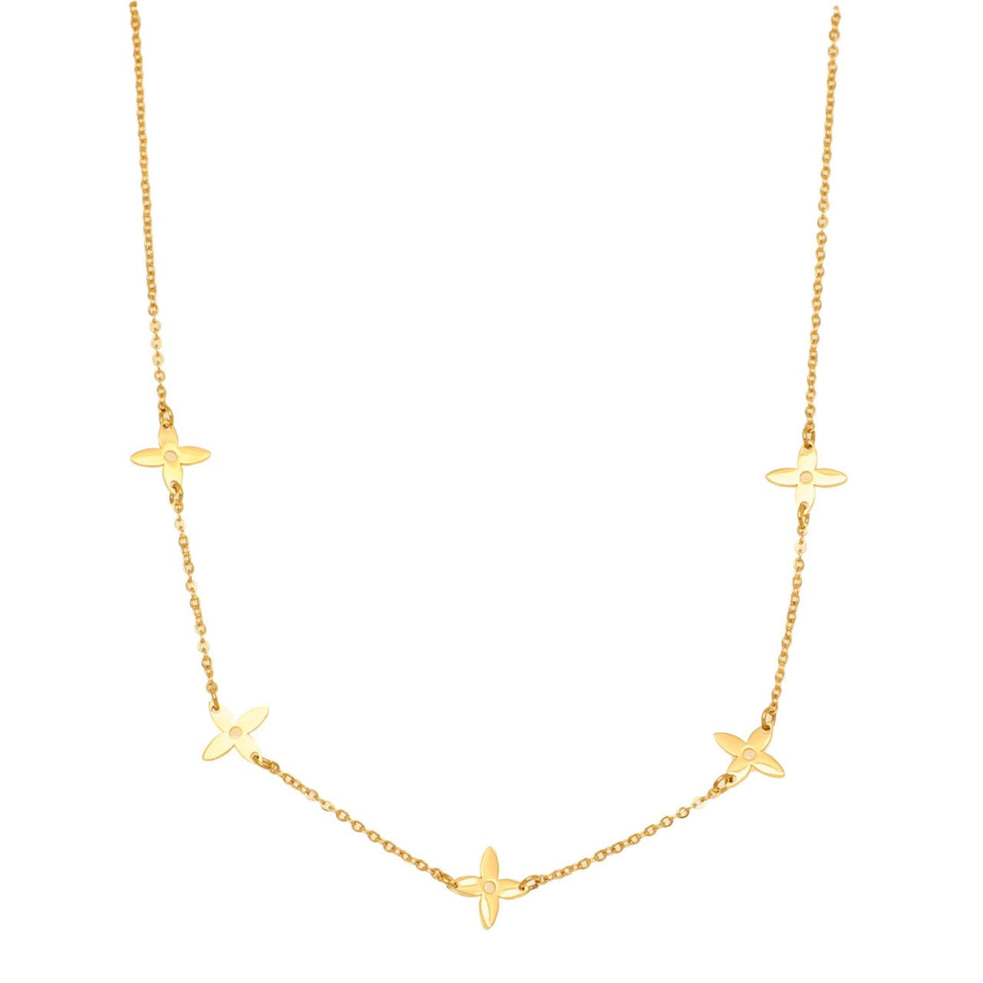 Multi Quatrefoil Gold Necklace