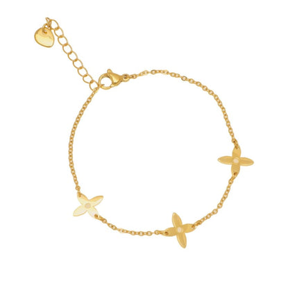 Multi Quatrefoil Gold Bracelet