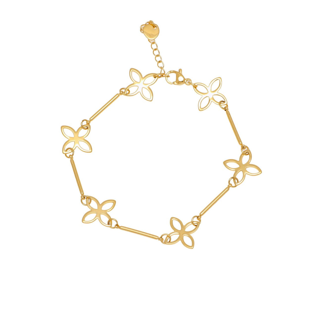 Multi Open Quatrefoil Gold Bracelet