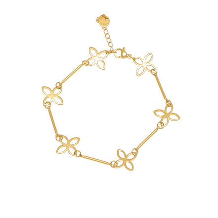 Multi Open Quatrefoil Gold Bracelet