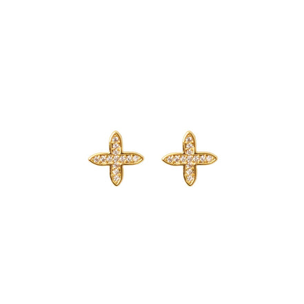 Cross stud Constellation Earrings Gold