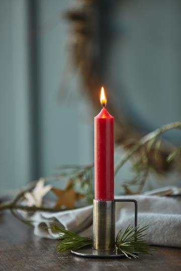 Red Short Rustic Candle