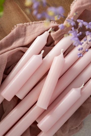 Short Dinner Candle Light Pink Rustic