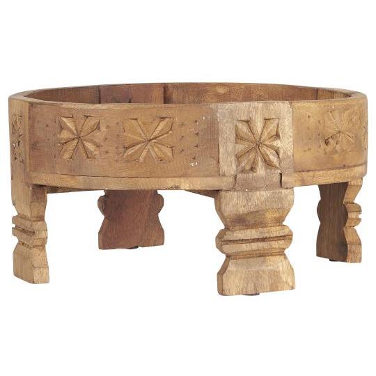 Mango Wood Carved Tray On Feet