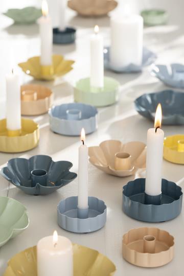 Blue Light Blue Wavy Candle Holder