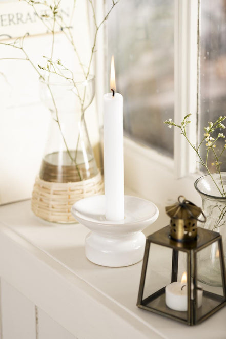 White Candle holder